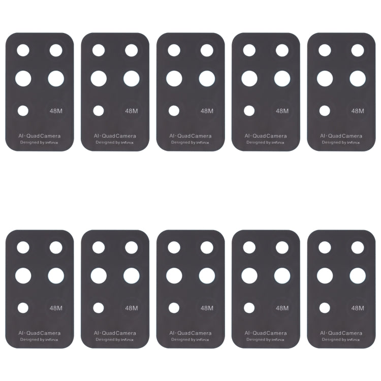 Lentille de caméra arrière 10 pièces, For Infinix Hot 10 Play, For Infinix Hot 10s/Hot 10T, For Infinix Hot 10i/Smart 5 Pro, For Infinix Note 8, For Infinix Note 10, For Infinix Hot 11s, For Infinix Hot 11 Play, For Infinix Zero X/Zero X Pro           ...