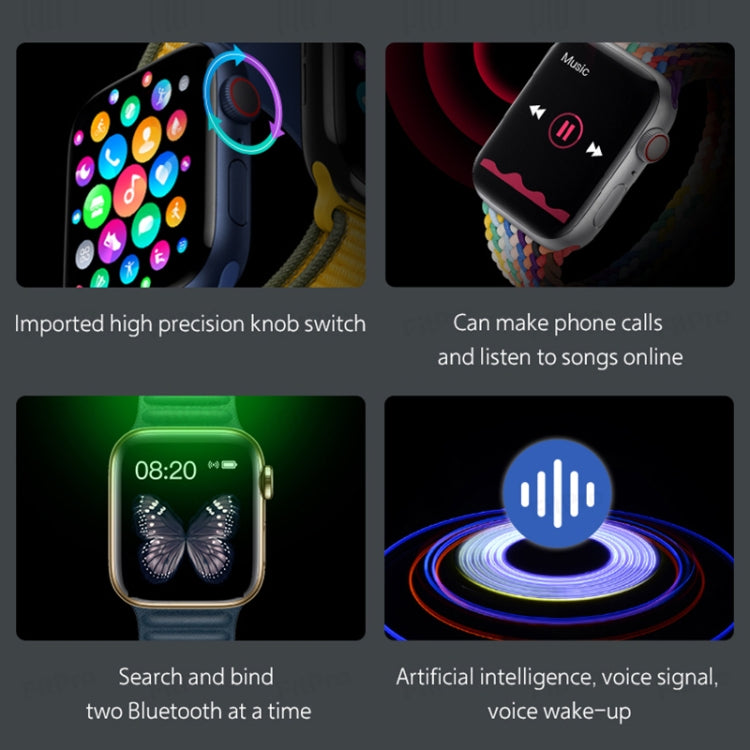 T900 PRO MXA Montre intelligente à écran LCD de 1,69 pouces, Prise en charge des appels Bluetooth / Modes sportifs multiples