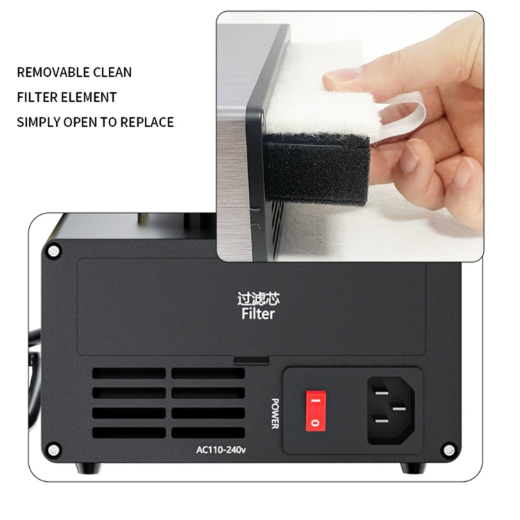 D-201 Fer à souder intelligent à température constante 2 en 1 avec outil d'absorption de fumée à souder,, US Plug, UK Plug, AU Plug, EU Plug