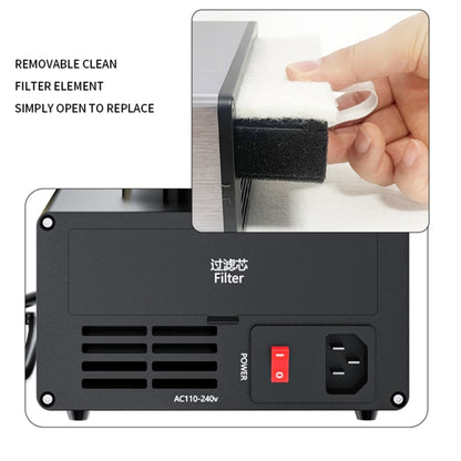 D-201 Fer à souder intelligent à température constante 2 en 1 avec outil d'absorption de fumée à souder,, US Plug, UK Plug, AU Plug, EU Plug