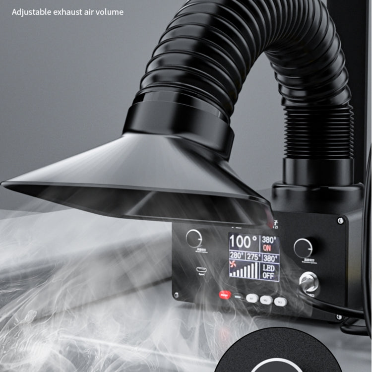 D-201 Fer à souder intelligent à température constante 2 en 1 avec outil d'absorption de fumée à souder,, US Plug, UK Plug, AU Plug, EU Plug