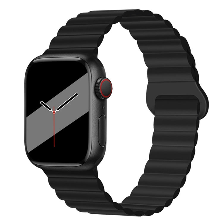 Bracelet de montre en silicone magnétique à boucle inversée pour la série Apple Watch, 7 45mm / 6&SE&5&4 44mm / 3&2&1 42mm, 7 41mm / 6&SE&5&4 40mm / 3&2&1 38mm