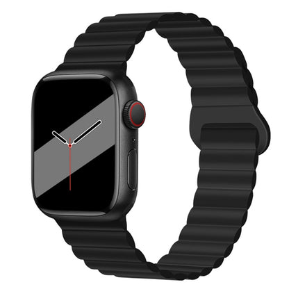 Bracelet de montre en silicone magnétique à boucle inversée pour la série Apple Watch, 7 45mm / 6&SE&5&4 44mm / 3&2&1 42mm, 7 41mm / 6&SE&5&4 40mm / 3&2&1 38mm