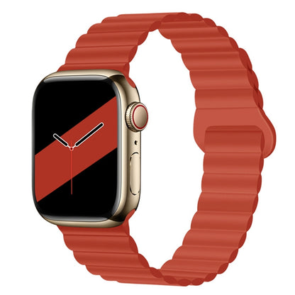 Bracelet de montre en silicone magnétique à boucle inversée pour la série Apple Watch, 7 45mm / 6&SE&5&4 44mm / 3&2&1 42mm, 7 41mm / 6&SE&5&4 40mm / 3&2&1 38mm