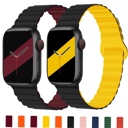 Bracelet de montre en silicone magnétique à boucle inversée pour la série Apple Watch, 7 45mm / 6&SE&5&4 44mm / 3&2&1 42mm, 7 41mm / 6&SE&5&4 40mm / 3&2&1 38mm