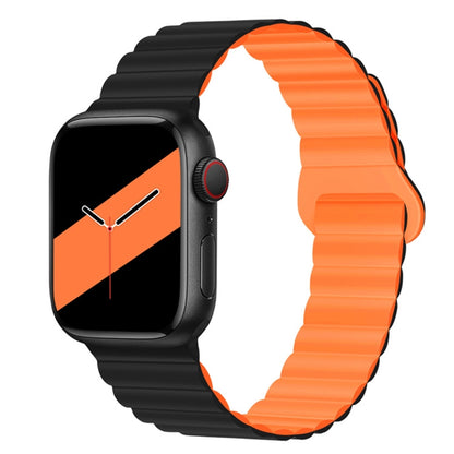 Bracelet de montre en silicone magnétique à boucle inversée pour la série Apple Watch, 7 45mm / 6&SE&5&4 44mm / 3&2&1 42mm, 7 41mm / 6&SE&5&4 40mm / 3&2&1 38mm