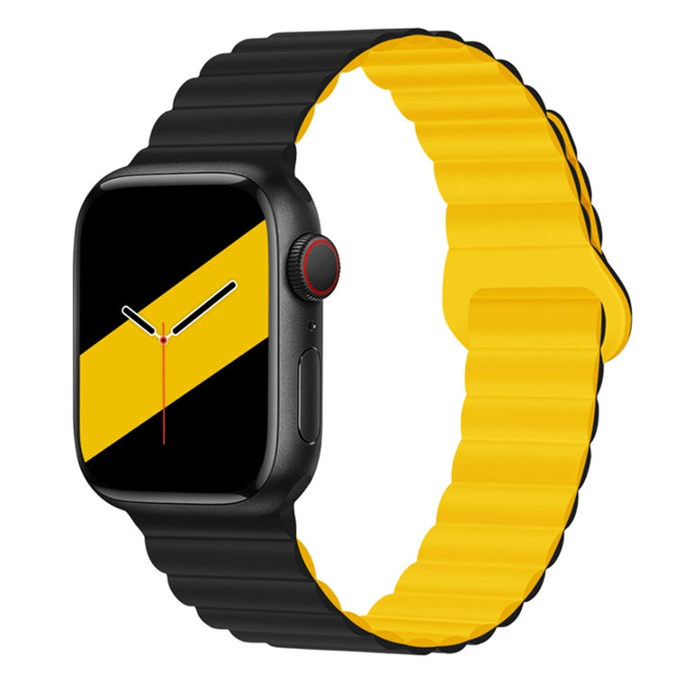 Bracelet de montre en silicone magnétique à boucle inversée pour la série Apple Watch, 7 45mm / 6&SE&5&4 44mm / 3&2&1 42mm, 7 41mm / 6&SE&5&4 40mm / 3&2&1 38mm