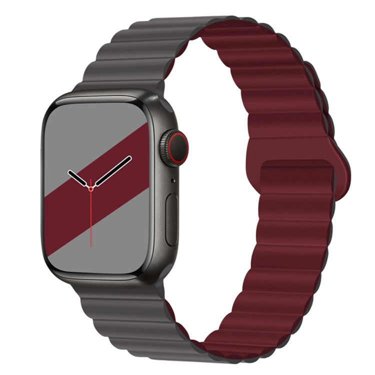 Bracelet de montre en silicone magnétique à boucle inversée pour la série Apple Watch, 7 45mm / 6&SE&5&4 44mm / 3&2&1 42mm, 7 41mm / 6&SE&5&4 40mm / 3&2&1 38mm