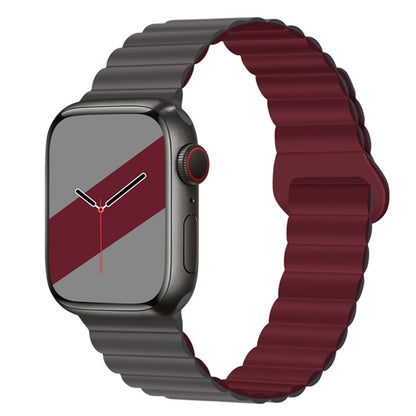Bracelet de montre en silicone magnétique à boucle inversée pour la série Apple Watch, 7 45mm / 6&SE&5&4 44mm / 3&2&1 42mm, 7 41mm / 6&SE&5&4 40mm / 3&2&1 38mm