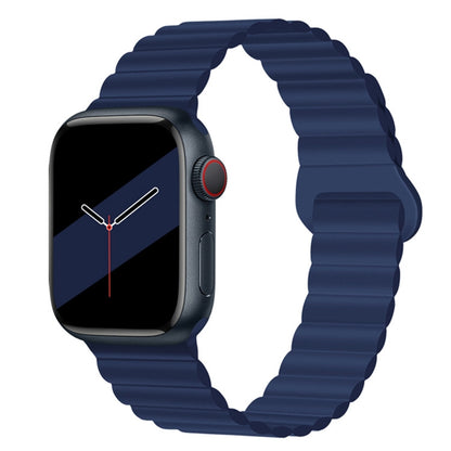 Bracelet de montre en silicone magnétique à boucle inversée pour la série Apple Watch, 7 45mm / 6&SE&5&4 44mm / 3&2&1 42mm, 7 41mm / 6&SE&5&4 40mm / 3&2&1 38mm