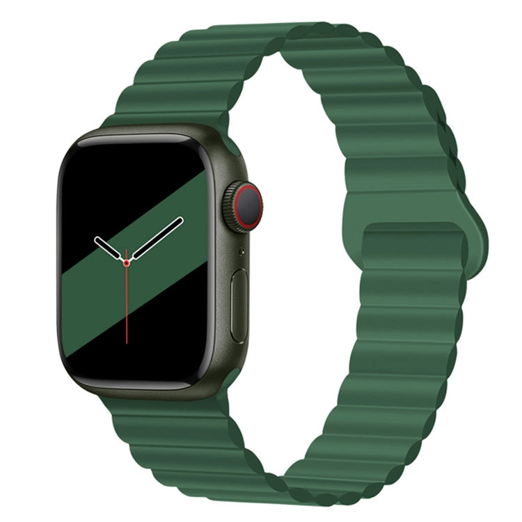 Bracelet de montre en silicone magnétique à boucle inversée pour la série Apple Watch, 7 45mm / 6&SE&5&4 44mm / 3&2&1 42mm, 7 41mm / 6&SE&5&4 40mm / 3&2&1 38mm