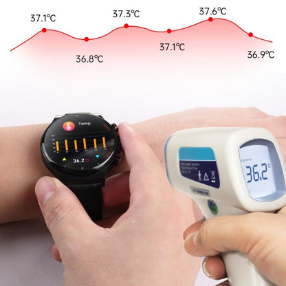 E300 Bracelet de montre en cuir avec écran de 1,32 pouces La montre de santé intelligente prend en charge la surveillance de la température corporelle, la surveillance de la pression artérielle par ECG