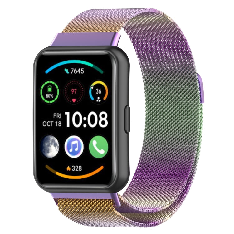 Pour Huawei Watch Fit 2 Bracelet de montre en acier inoxydable magnétique Milan