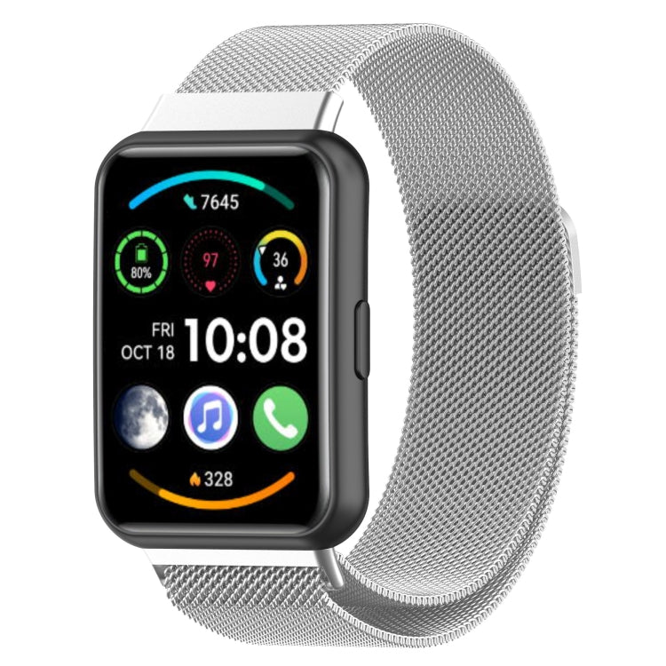 Pour Huawei Watch Fit 2 Bracelet de montre en acier inoxydable magnétique Milan