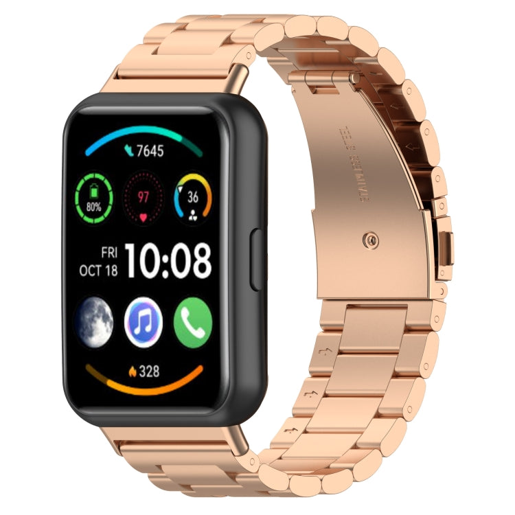 Pour Huawei Watch Fit 2 Bracelet de montre en acier inoxydable à trois perles en métal