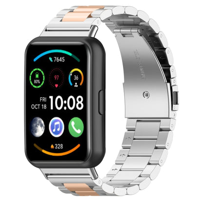 Pour Huawei Watch Fit 2 Bracelet de montre en acier inoxydable à trois perles en métal