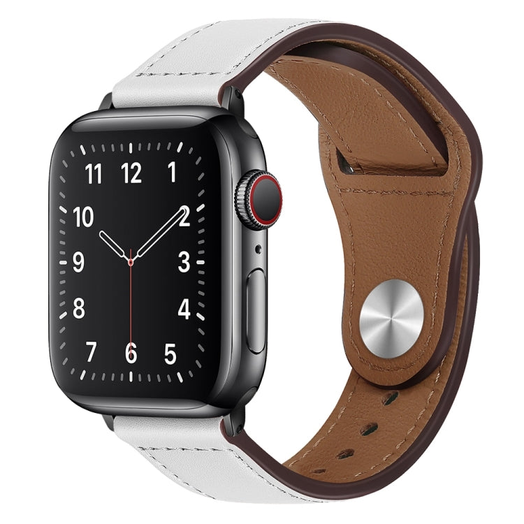 Bracelet de montre à boucle noire en cuir PU pour Apple Watch Series, 7 45mm / 6&SE&5&4 44mm / 3&2&1 42mm, 7 41mm / 6&SE&5&4 40mm / 3&2&1 38mm