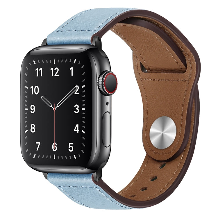 Bracelet de montre à boucle noire en cuir PU pour Apple Watch Series, 7 45mm / 6&SE&5&4 44mm / 3&2&1 42mm, 7 41mm / 6&SE&5&4 40mm / 3&2&1 38mm