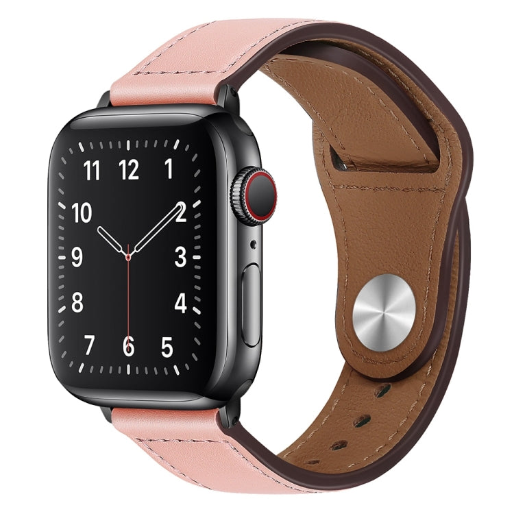 Bracelet de montre à boucle noire en cuir PU pour Apple Watch Series, 7 45mm / 6&SE&5&4 44mm / 3&2&1 42mm, 7 41mm / 6&SE&5&4 40mm / 3&2&1 38mm