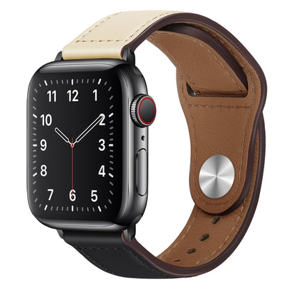Bracelet de montre à boucle noire en cuir PU pour Apple Watch Series, 7 45mm / 6&SE&5&4 44mm / 3&2&1 42mm, 7 41mm / 6&SE&5&4 40mm / 3&2&1 38mm