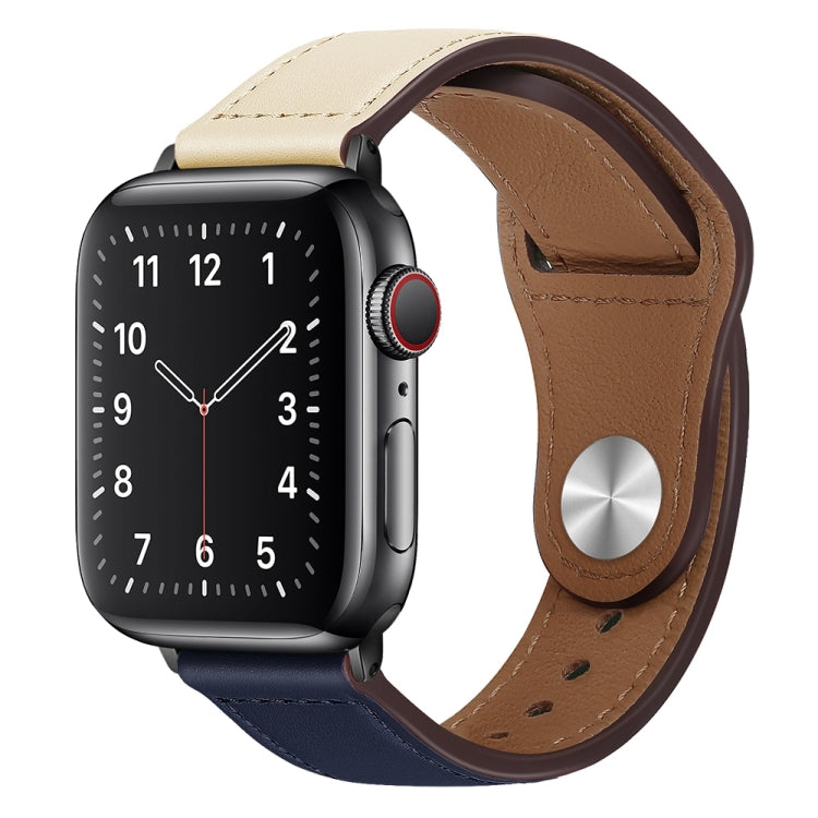 Bracelet de montre à boucle noire en cuir PU pour Apple Watch Series, 7 45mm / 6&SE&5&4 44mm / 3&2&1 42mm, 7 41mm / 6&SE&5&4 40mm / 3&2&1 38mm