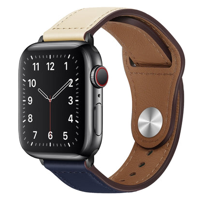 Bracelet de montre à boucle noire en cuir PU pour Apple Watch Series, 7 45mm / 6&SE&5&4 44mm / 3&2&1 42mm, 7 41mm / 6&SE&5&4 40mm / 3&2&1 38mm