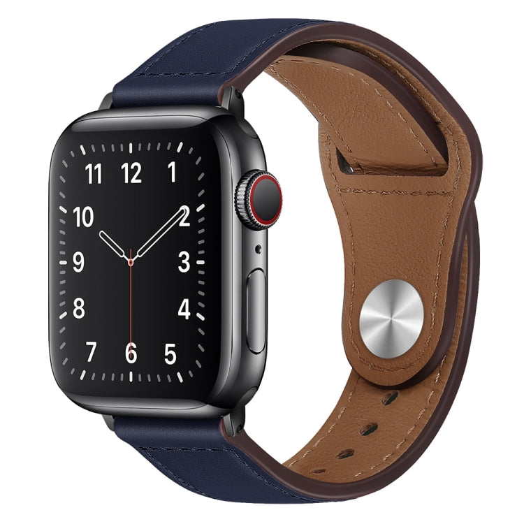 Bracelet de montre à boucle noire en cuir PU pour Apple Watch Series, 7 45mm / 6&SE&5&4 44mm / 3&2&1 42mm, 7 41mm / 6&SE&5&4 40mm / 3&2&1 38mm