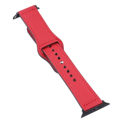 Bracelet de montre à boucle noire en cuir PU pour Apple Watch Series, 7 45mm / 6&SE&5&4 44mm / 3&2&1 42mm, 7 41mm / 6&SE&5&4 40mm / 3&2&1 38mm