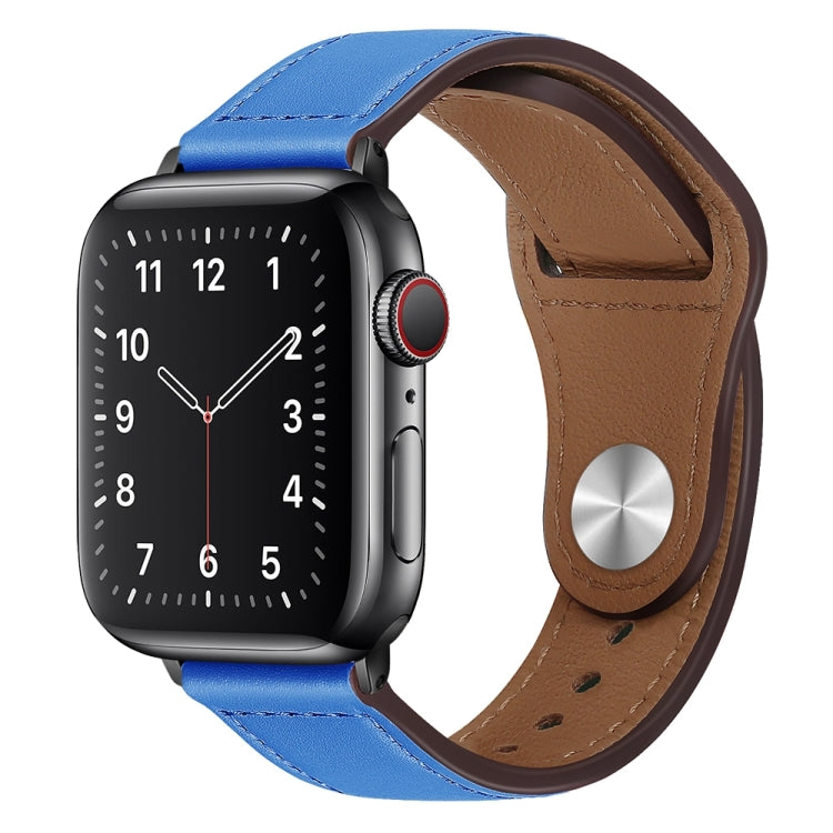 Bracelet de montre à boucle noire en cuir PU pour Apple Watch Series, 7 45mm / 6&SE&5&4 44mm / 3&2&1 42mm, 7 41mm / 6&SE&5&4 40mm / 3&2&1 38mm