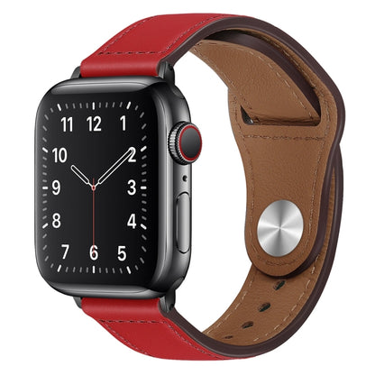 Bracelet de montre à boucle noire en cuir PU pour Apple Watch Series, 7 45mm / 6&SE&5&4 44mm / 3&2&1 42mm, 7 41mm / 6&SE&5&4 40mm / 3&2&1 38mm
