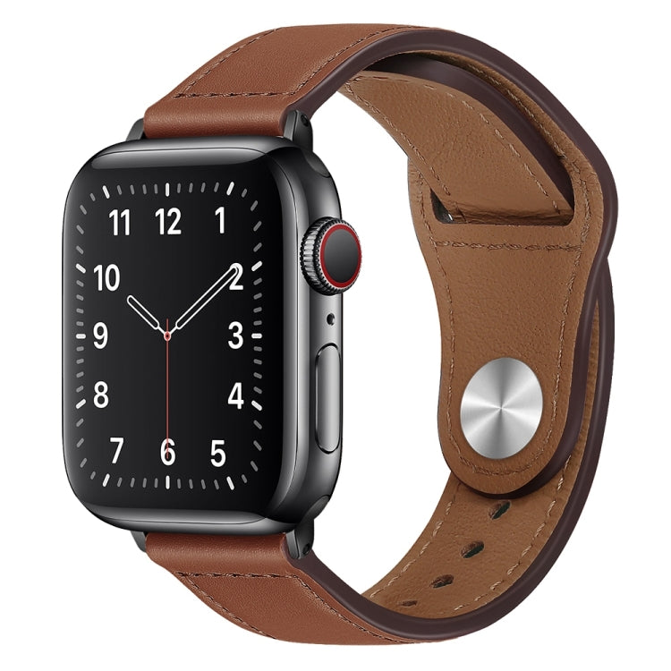 Bracelet de montre à boucle noire en cuir PU pour Apple Watch Series, 7 45mm / 6&SE&5&4 44mm / 3&2&1 42mm, 7 41mm / 6&SE&5&4 40mm / 3&2&1 38mm