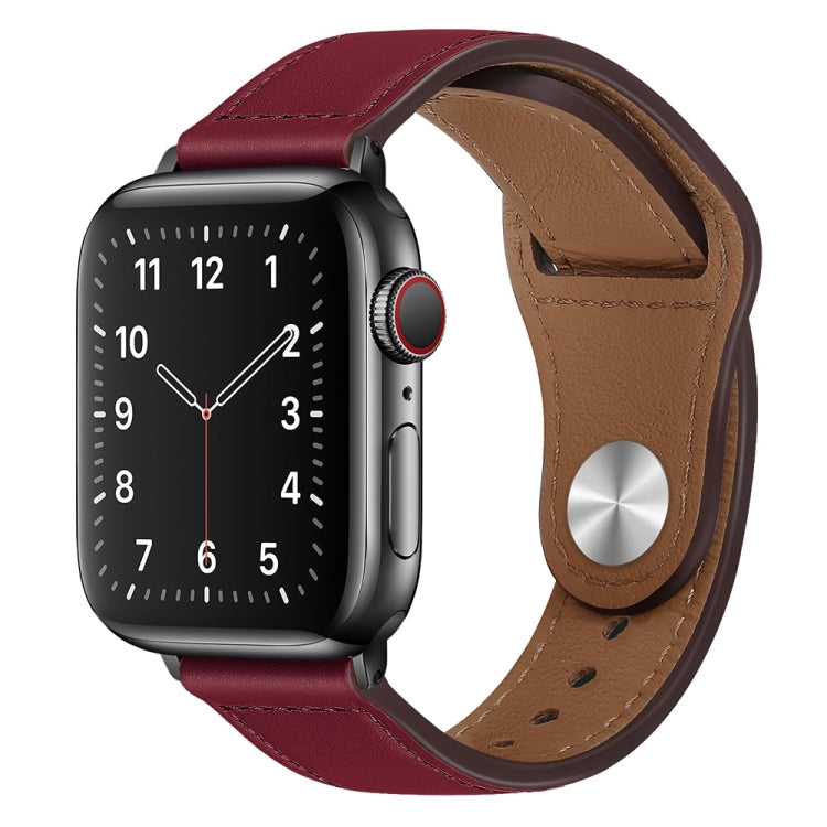 Bracelet de montre à boucle noire en cuir PU pour Apple Watch Series, 7 45mm / 6&SE&5&4 44mm / 3&2&1 42mm, 7 41mm / 6&SE&5&4 40mm / 3&2&1 38mm