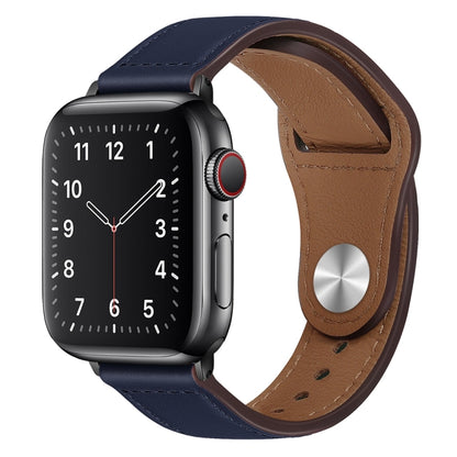 Bracelet de montre à boucle noire en cuir PU pour Apple Watch Series, 7 45mm / 6&SE&5&4 44mm / 3&2&1 42mm, 7 41mm / 6&SE&5&4 40mm / 3&2&1 38mm