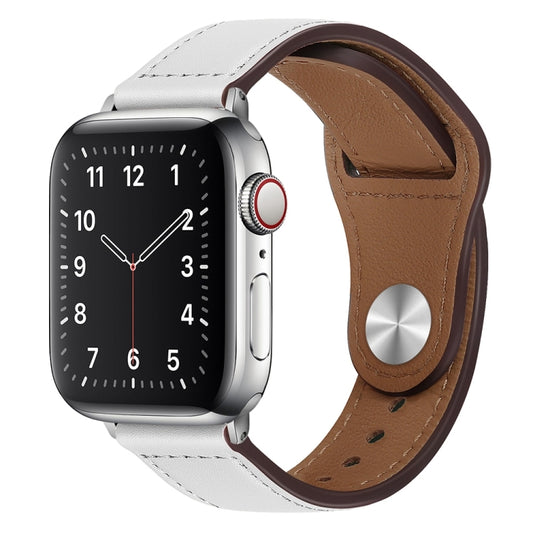 Bracelet de montre à boucle argentée en cuir PU pour la série Apple Watch, 7 45mm / 6&SE&5&4 44mm / 3&2&1 42mm, 7 41mm / 6&SE&5&4 40mm / 3&2&1 38mm