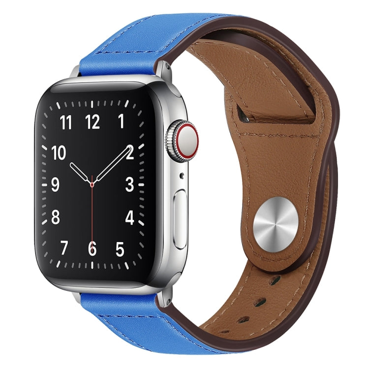Bracelet de montre à boucle argentée en cuir PU pour la série Apple Watch, 7 45mm / 6&SE&5&4 44mm / 3&2&1 42mm, 7 41mm / 6&SE&5&4 40mm / 3&2&1 38mm