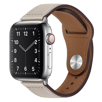 Bracelet de montre à boucle argentée en cuir PU pour la série Apple Watch, 7 45mm / 6&SE&5&4 44mm / 3&2&1 42mm, 7 41mm / 6&SE&5&4 40mm / 3&2&1 38mm