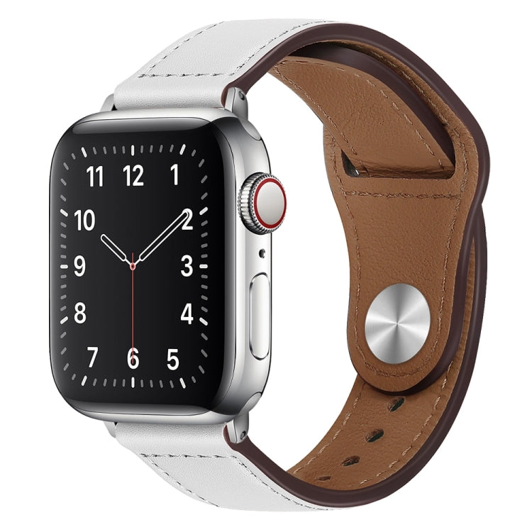 Bracelet de montre à boucle argentée en cuir PU pour la série Apple Watch, 7 45mm / 6&SE&5&4 44mm / 3&2&1 42mm, 7 41mm / 6&SE&5&4 40mm / 3&2&1 38mm