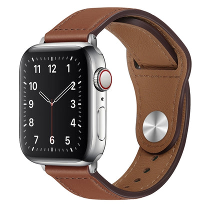 Bracelet de montre à boucle argentée en cuir PU pour la série Apple Watch, 7 45mm / 6&SE&5&4 44mm / 3&2&1 42mm, 7 41mm / 6&SE&5&4 40mm / 3&2&1 38mm
