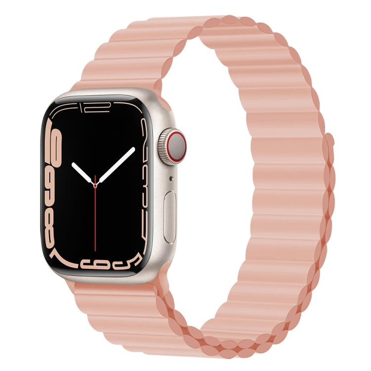 Bracelet de montre magnétique en silicone pour la série Apple Watch, 7 45mm / 6&SE&5&4 44mm / 3&2&1 42mm, 7 41mm / 6&SE&5&4 40mm / 3&2&1 38mm