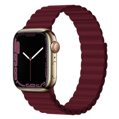 Bracelet de montre magnétique en silicone pour la série Apple Watch, 7 45mm / 6&SE&5&4 44mm / 3&2&1 42mm, 7 41mm / 6&SE&5&4 40mm / 3&2&1 38mm