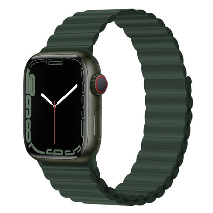 Bracelet de montre magnétique en silicone pour la série Apple Watch, 7 45mm / 6&SE&5&4 44mm / 3&2&1 42mm, 7 41mm / 6&SE&5&4 40mm / 3&2&1 38mm