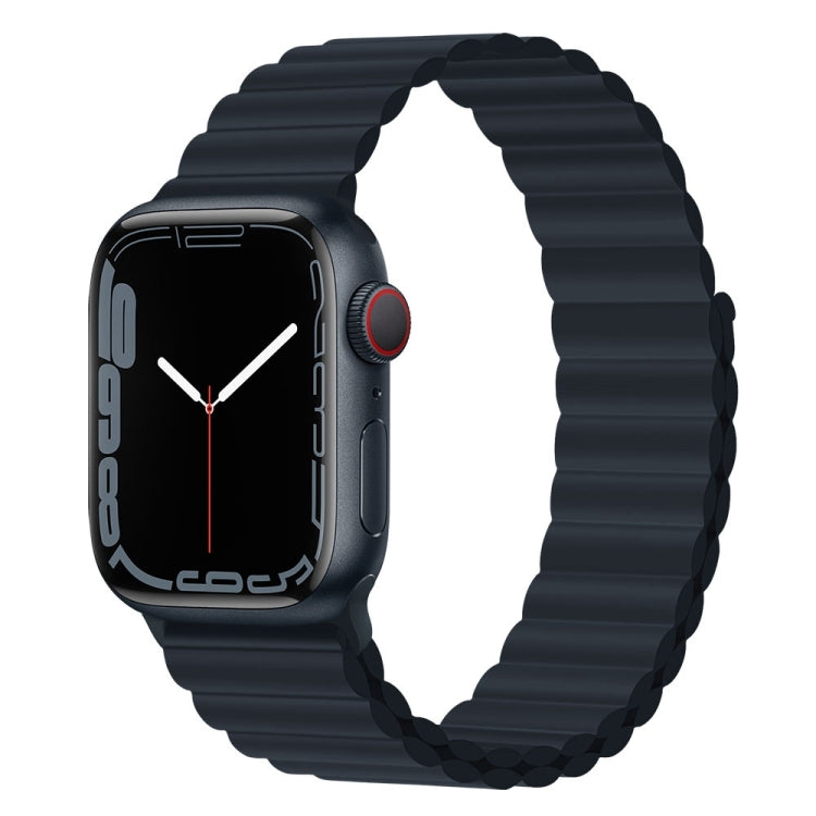 Bracelet de montre magnétique en silicone pour la série Apple Watch, 7 45mm / 6&SE&5&4 44mm / 3&2&1 42mm, 7 41mm / 6&SE&5&4 40mm / 3&2&1 38mm