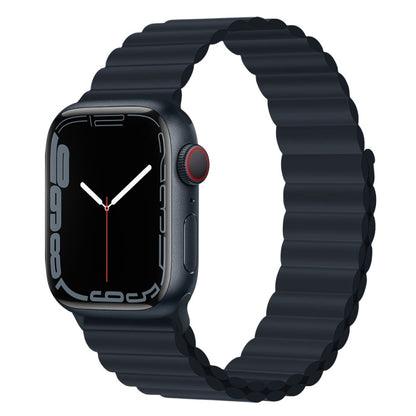 Bracelet de montre magnétique en silicone pour la série Apple Watch, 7 45mm / 6&SE&5&4 44mm / 3&2&1 42mm, 7 41mm / 6&SE&5&4 40mm / 3&2&1 38mm