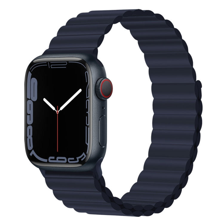 Bracelet de montre magnétique en silicone pour la série Apple Watch, 7 45mm / 6&SE&5&4 44mm / 3&2&1 42mm, 7 41mm / 6&SE&5&4 40mm / 3&2&1 38mm