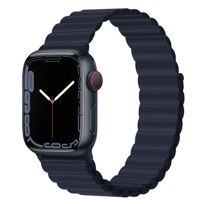 Bracelet de montre magnétique en silicone pour la série Apple Watch, 7 45mm / 6&SE&5&4 44mm / 3&2&1 42mm, 7 41mm / 6&SE&5&4 40mm / 3&2&1 38mm