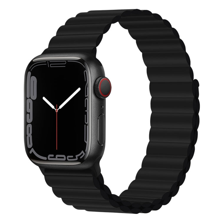 Bracelet de montre magnétique en silicone pour la série Apple Watch, 7 45mm / 6&SE&5&4 44mm / 3&2&1 42mm, 7 41mm / 6&SE&5&4 40mm / 3&2&1 38mm