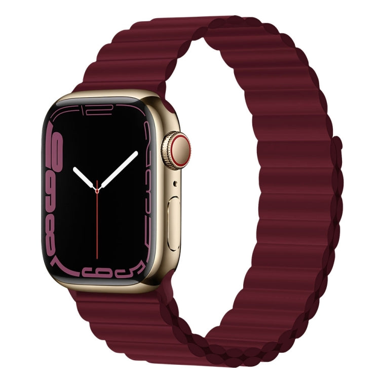 Bracelet de montre magnétique en silicone pour la série Apple Watch, 7 45mm / 6&SE&5&4 44mm / 3&2&1 42mm, 7 41mm / 6&SE&5&4 40mm / 3&2&1 38mm