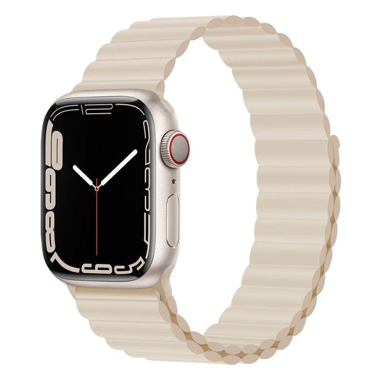 Bracelet de montre magnétique en silicone pour la série Apple Watch, 7 45mm / 6&SE&5&4 44mm / 3&2&1 42mm, 7 41mm / 6&SE&5&4 40mm / 3&2&1 38mm