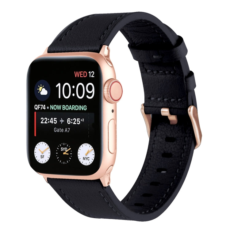 Bracelet de montre universel en cuir véritable pour la série Apple Watch, 7 45mm / 6&SE&5&4 44mm / 3&2&1 42mm, 7 41mm / 6&SE&5&4 40mm / 3&2&1 38mm