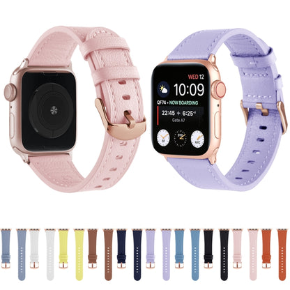 Bracelet de montre universel en cuir véritable pour la série Apple Watch, 7 45mm / 6&SE&5&4 44mm / 3&2&1 42mm, 7 41mm / 6&SE&5&4 40mm / 3&2&1 38mm